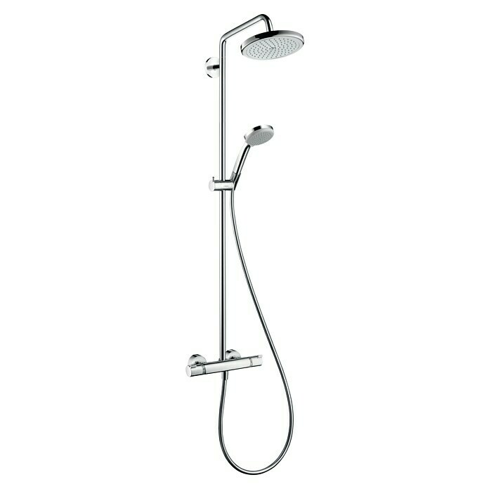 Hansgrohe Croma Duschsystem 220 (Mit Thermostatarmatur, Lochabstand: 150 mm, Anzahl Strahlarten: 4 Stk., Chrom) | BAUHAUS