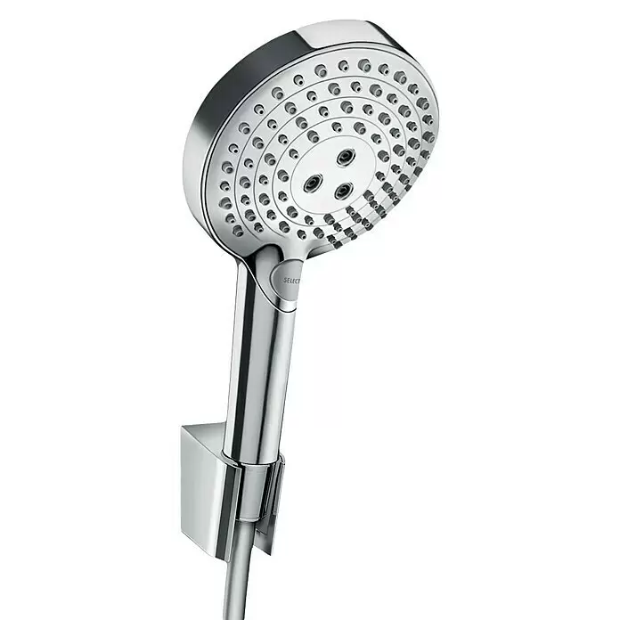Hansgrohe Brause-Set Raindance Select S 120 - Anzahl Strahlarten: 3 Stk., Chrom, Länge Brauseschlauch: 160 cm, Durchflussmenge: 11 l/min - Detailaufnahme