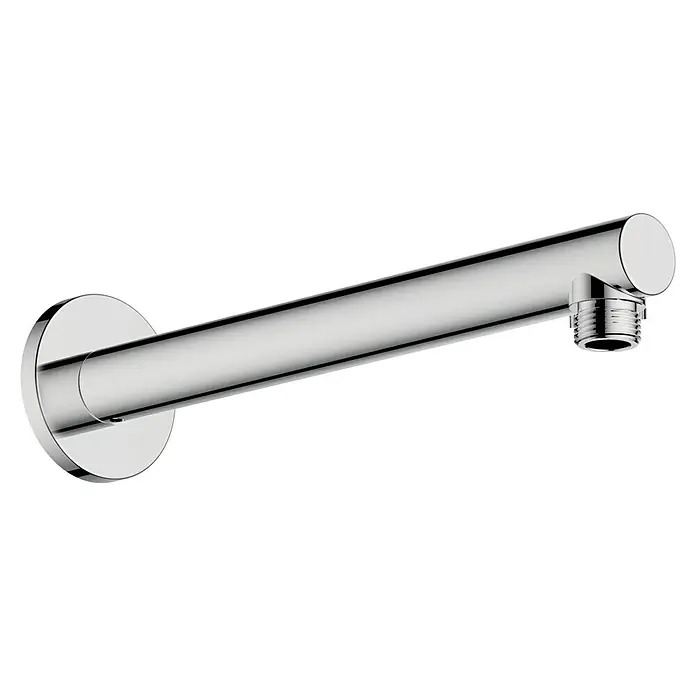Hansgrohe Vernis Blend Brausearm 240 - Länge: 28 cm, Chrom - Diese Aufnahme zeigt einen verchromten Duscharm, der sich durch sein schlankes, zylindrisches Design und die hochwertige Verarbeitung auszeichnet.