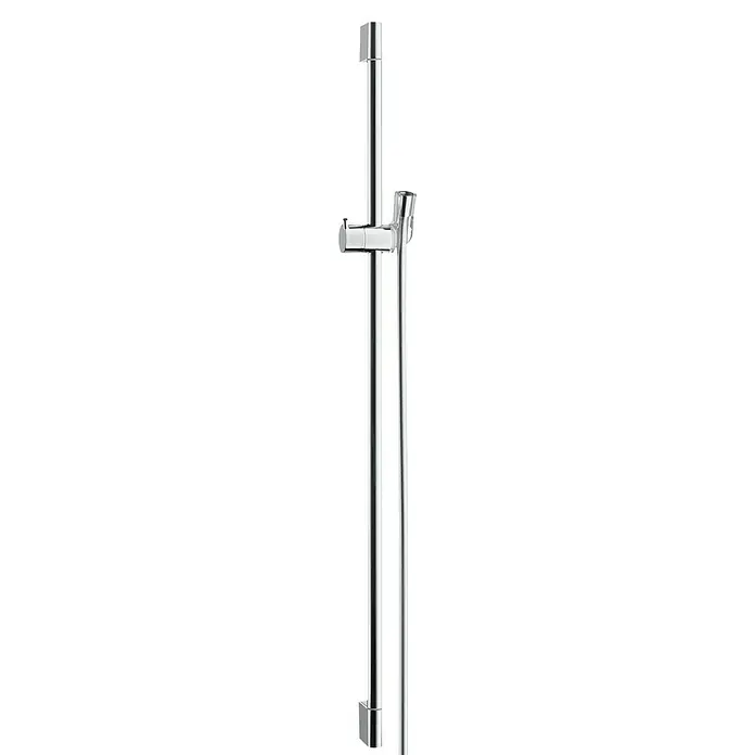Hansgrohe Brausestange Unica C - Höhe: 95,8 cm, Chrom - Eine moderne, verchromte Duschstange mit verstellbarer Halterung. Ideal für eine flexible Duschhöhe und stilvolles Badezimmerdesign.