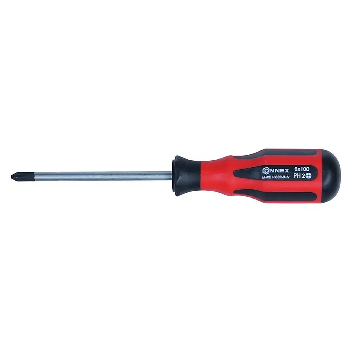 Connex Destornillador COX353002 - PH 2, Longitud de la hoja: 100 mm - Destornillador de estrella Connex, 6x100, PH 2, perfecto para aficionados al bricolaje y profesionales. Fabricado en Alemania para alta calidad y durabilidad.