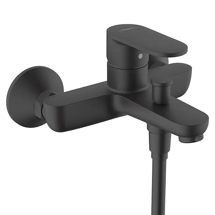 Hansgrohe Vernis Blend Badewannenarmatur - Ausladung Armatur: 17,1 cm, Schwarz, Matt - Schwarze Hansgrohe Armatur für Badewanne/Dusche. Elegantes Design und hochwertige Verarbeitung für ein modernes Badezimmer.