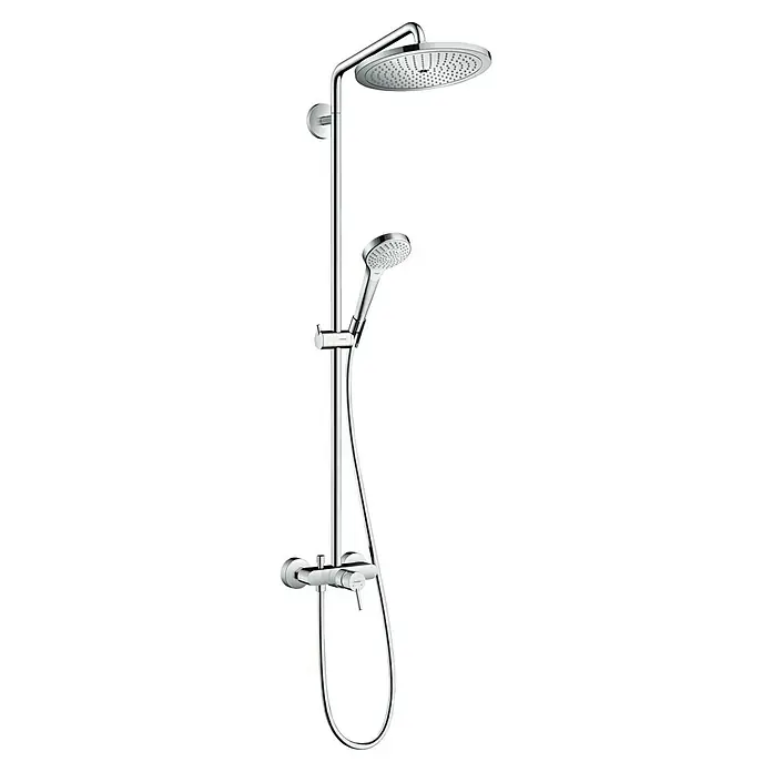 Hansgrohe Croma Select S Duschsystem Showerpipe 280 - Durchflussmenge: 15 l/min, Chrom - Duschsystem mit Kopf- und Handbrause in Chrom, modernes Design für ein luxuriöses Duscherlebnis. Hochwertige Verarbeitung garantiert Langlebigkeit.