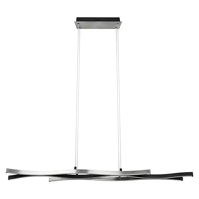 Trio Leuchten Blaze LED-Pendelleuchte - 35 W, L x B x H: 15,5 x 107,5 x 150 cm, Aluminium gebürstet, Mehrfarbig - Vorderansicht