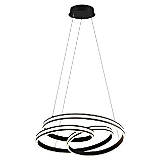 Trio Leuchten LED-Pendelleuchte rund Nuria (60 W, Ø x H: 60 x 150 cm, Schwarz matt, Mehrfarbig)