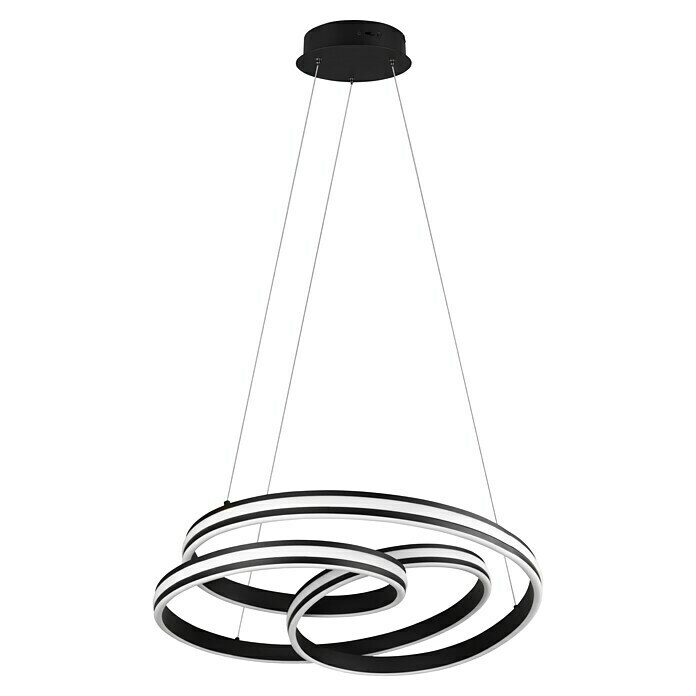 Trio Leuchten Nuria LED-Pendelleuchte rund (60 W, Ø x H: 60 x 150 cm, Schwarz matt, Mehrfarbig) | BAUHAUS