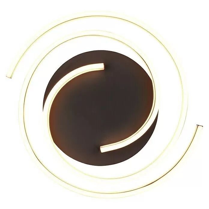 Trio Leuchten LED-Deckenleuchte rund - 58 W, Ø x H: 50 x 9 cm, Messing matt, Mehrfarbig - Ansicht von unten