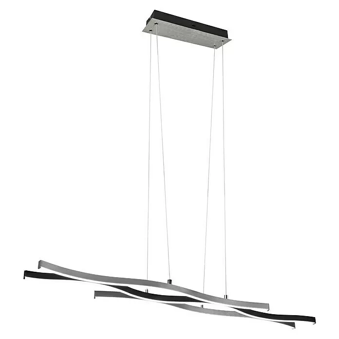 Trio Leuchten Blaze LED-Pendelleuchte - 35 W, L x B x H: 15,5 x 107,5 x 150 cm, Aluminium gebürstet, Mehrfarbig - Diagonale Ansicht