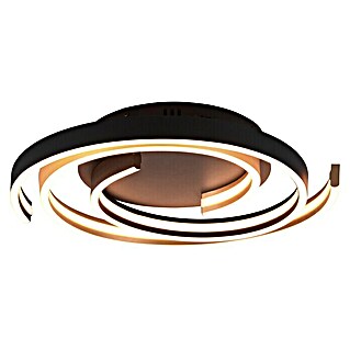 Trio Leuchten LED-Deckenleuchte rund (58 W, Ø x H: 50 x 9 cm, Messing matt, Mehrfarbig)