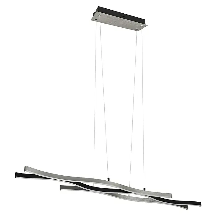 Trio Leuchten Blaze LED-Pendelleuchte - 35 W, L x B x H: 15,5 x 107,5 x 150 cm, Aluminium gebürstet, Mehrfarbig - Elegante LED-Pendelleuchte mit geschwungenem Design. Die Leuchte ist höhenverstellbar und sorgt für eine moderne Beleuchtung.
