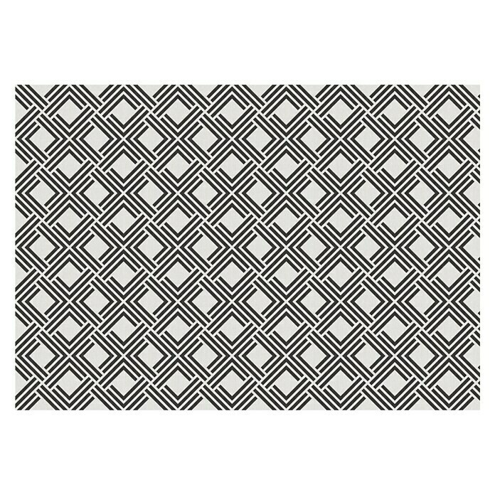 Alfombra Living geométrica (Negro, 200 x 140 cm, 70% PVC y 30% PES)