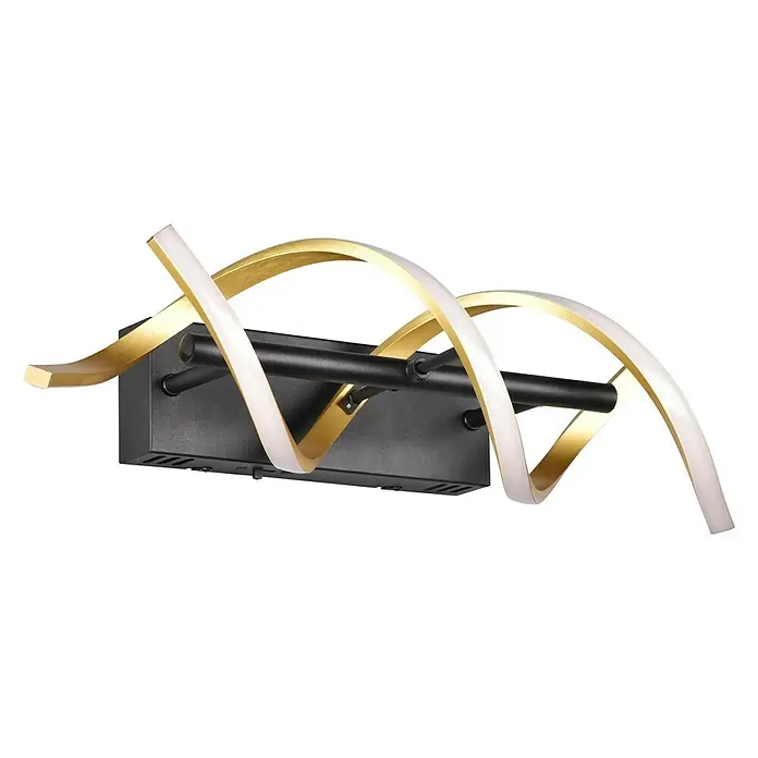 Trio Leuchten Sequence LED-Wandleuchte - 22 W, L x B x H: 20,5 x 13,5 x 47 cm, Messing matt, Mehrfarbig - Moderne LED-Wandleuchte mit goldenen Akzenten. Das elegante Design macht diese Lampe zu einem Blickfang in jedem Raum.
