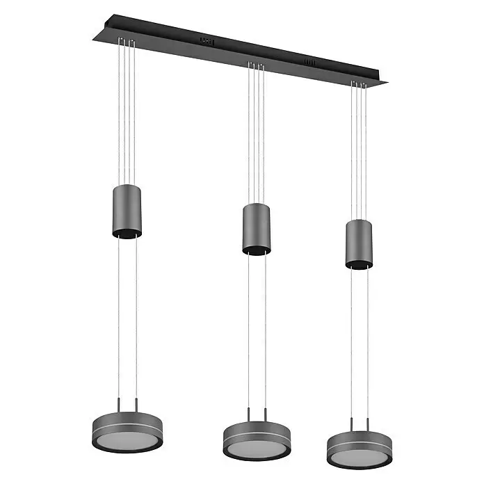 Trio Leuchten LED-Pendelleuchte - 9 W, L x B x H: 14 x 85 x 150 cm, Anthrazit, Warmweiß - Diagonale Ansicht