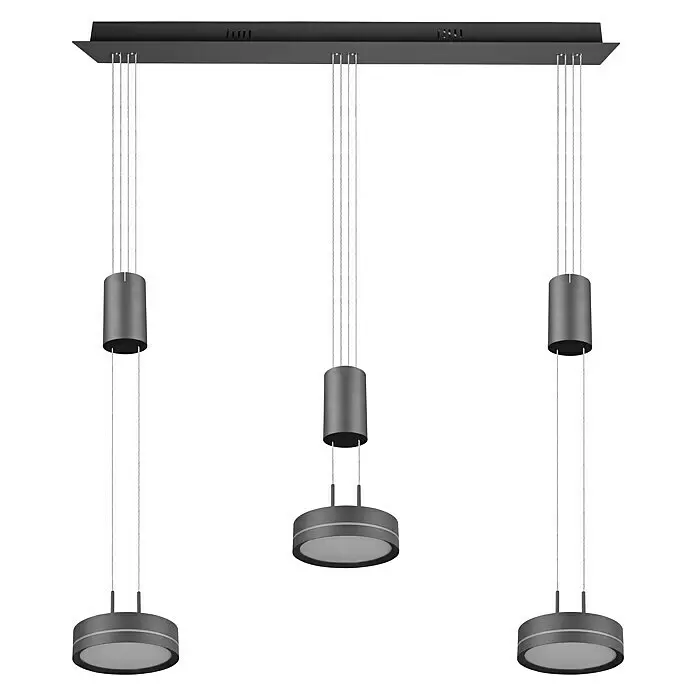 Trio Leuchten LED-Pendelleuchte - 9 W, L x B x H: 14 x 85 x 150 cm, Anthrazit, Warmweiß - Vorderansicht