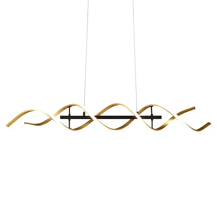 Trio Leuchten Sequence LED-Pendelleuchte - 45 W, L x B x H: 16 x 104,5 x 150 cm, Messing matt, Mehrfarbig - Moderne spiralförmige Pendelleuchte mit goldfarbenem Akzent, die ein elegantes Ambiente schafft. Ideal für Esszimmer und Wohnbereiche.