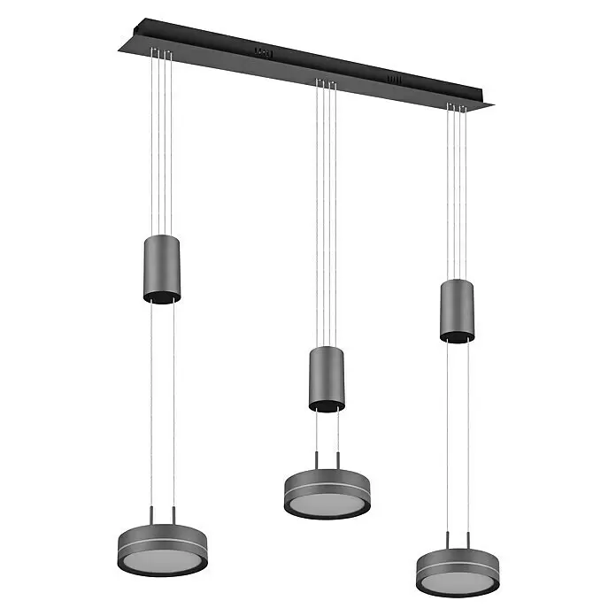 Trio Leuchten LED-Pendelleuchte - 9 W, L x B x H: 14 x 85 x 150 cm, Anthrazit, Warmweiß - Diagonale Ansicht