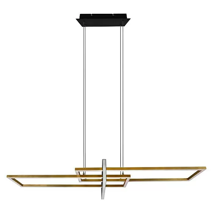 Trio Leuchten LED-Pendelleuchte Salinas34 W, L x B x H: 40 x 110 x 150 cm, Messing-matt, Warmweiß