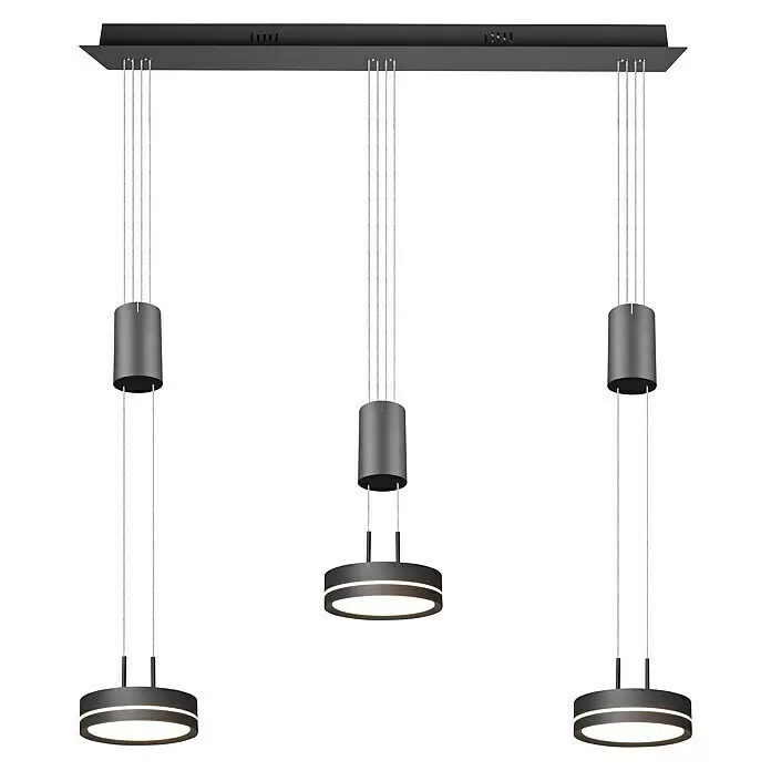 Trio Leuchten LED-Pendelleuchte - 9 W, L x B x H: 14 x 85 x 150 cm, Anthrazit, Warmweiß - Vorderansicht