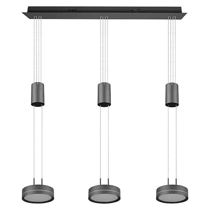 Trio Leuchten LED-Pendelleuchte - 9 W, L x B x H: 14 x 85 x 150 cm, Anthrazit, Warmweiß - Vorderansicht