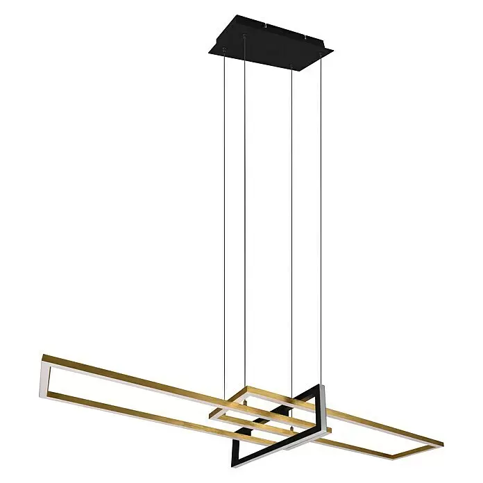 Trio Leuchten LED-Pendelleuchte Salinas34 W, L x B x H: 40 x 110 x 150 cm, Messing-matt, Warmweiß