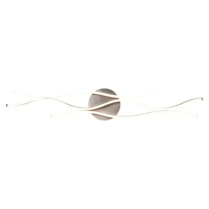 Trio Leuchten Blaze LED-Deckenleuchte - 35 W, L x B x H: 18 x 107,5 x 7 cm, Aluminium gebürstet, Mehrfarbig - Moderne Wandleuchte mit runder, gebürsteter Metallbasis und drei horizontalen, wellenförmigen LED-Streifen mit warmweißem Licht.