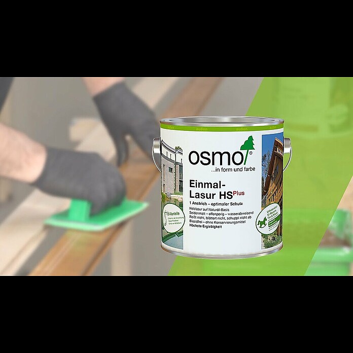 Osmo Einmal-Lasur HSPlus 9235 (Rotzeder, 750 ml, Seidenmatt) | BAUHAUS