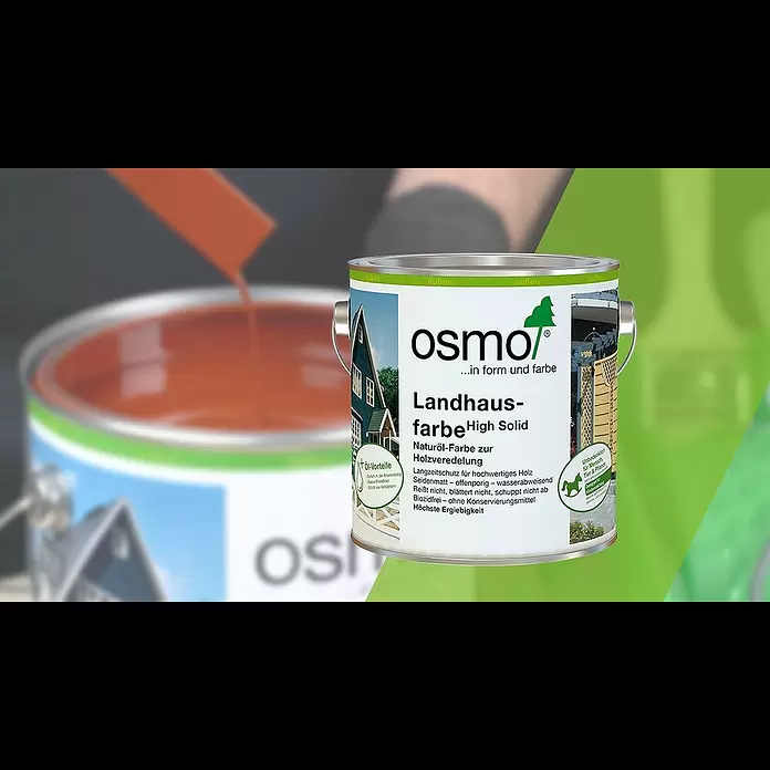 Osmo High Solid Landhausfarbe - Anthrazitgrau, 2,5 l, Seidenmatt - Landhausfarbe