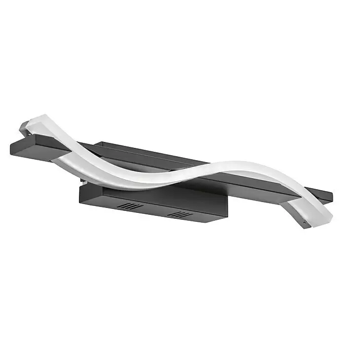 Fischer & Honsel LED-Wandleuchte - 8 W, L x B x H: 144,5 x 21 x 21 cm, schwarz matt, Warmweiß - Diagonale Ansicht