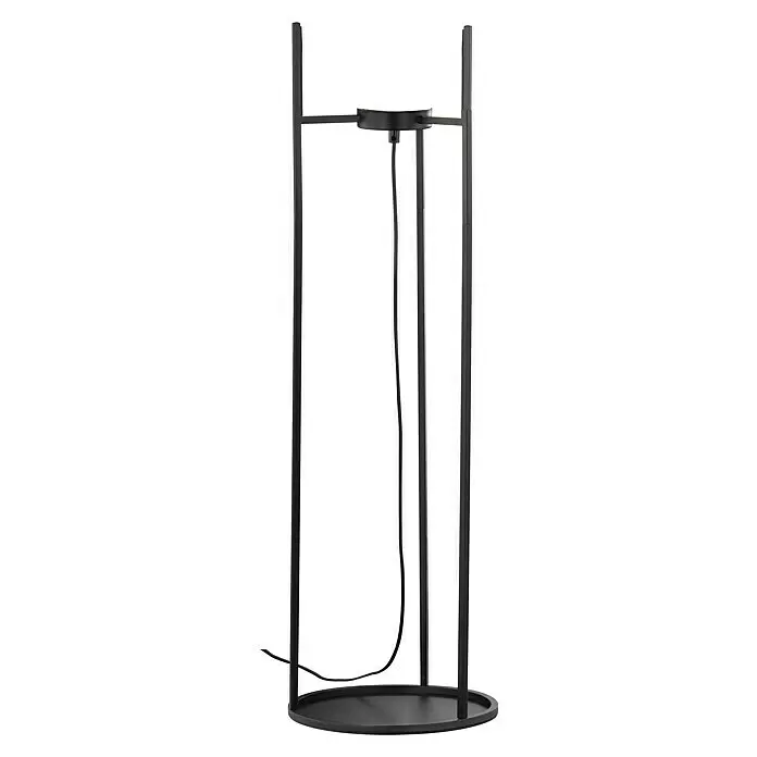 Fischer & Honsel Stehleuchte - 40 W, Höhe: 130 cm, schwarz matt, E27 - Schwarze Stehleuchte aus Metall mit schlankem Design, rundem Fuß, integrierter Lichtquelle und Netzkabel.