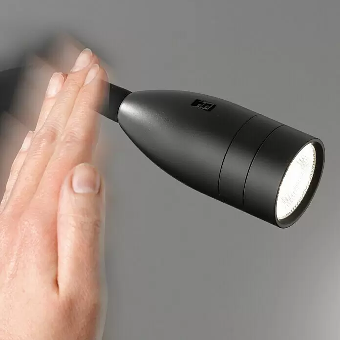 Fischer & Honsel LED-Wandstrahler Sten - 5 W, L x B x H: 40 x 35 x 11 cm, schwarz matt, Warmweiß - Anwendungsbeispiel