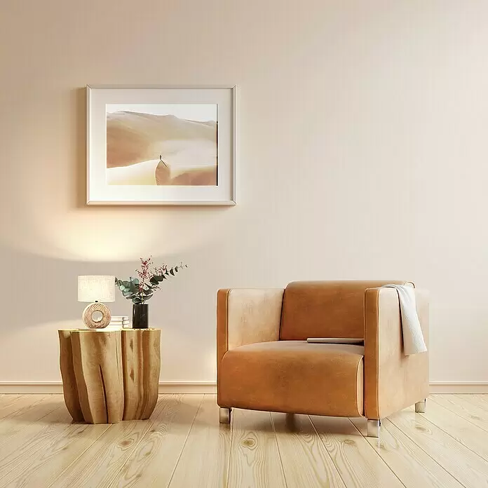 Fischer & Honsel Tischleuchte Hanke - 25 W, L x B x H: 40 x 40 x 4 cm, Holzfarben, Beige, E14 - Stimmungsaufnahme