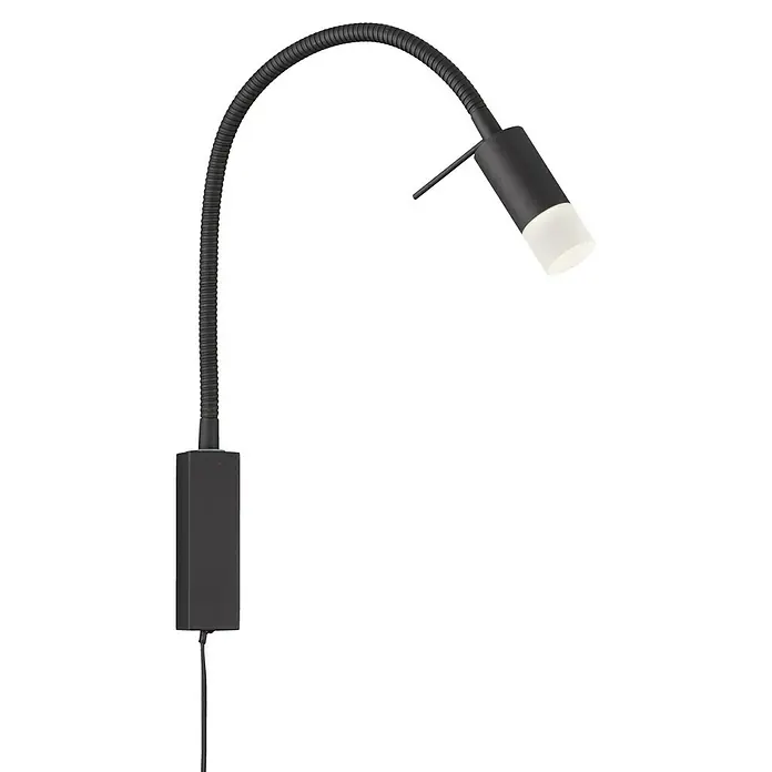Fischer & Honsel LED-Wandstrahler Seng - 4,5 W, Sandschwarz, Warmweiß - Elegante schwarze Wandleuchte mit flexiblem Arm und LED-Licht für gezielte Beleuchtung in jedem Raum. Perfekt als Leseleuchte oder zur Akzentuierung.