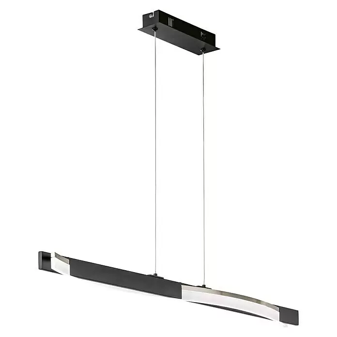 Fischer & Honsel LED-Pendelleuchte Bridge - 18 W, Pendellänge: 160 cm, Sandschwarz/Silber, Mehrfarbig - Diagonale Ansicht