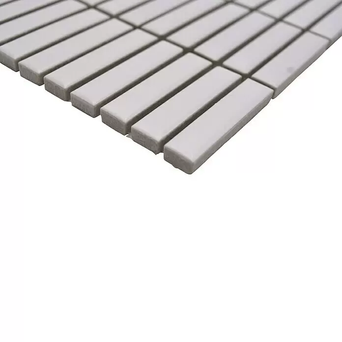Mosaikfliese Kitkat Uni CG BBM S9 - 30 x 30 cm, Weiß, Matt - Detailaufnahme