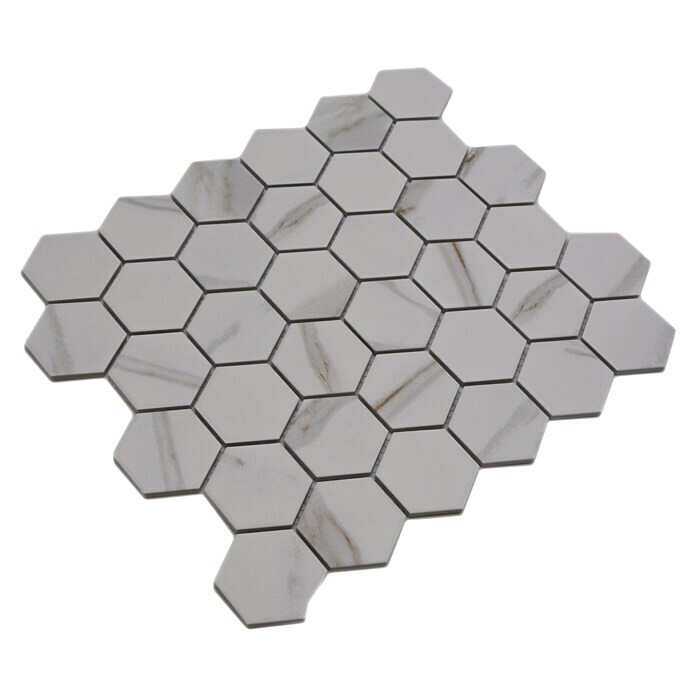 Mozaïektegel Zeshoek CIM HX5 CT (28,1 x 32,5 cm, Wit, Mat) | BAUHAUS