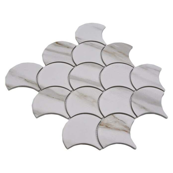 Mozaik pločica Fächer Calacatta CIM FS CT  (27,3 x 25,9 cm, Bijela, Mat) | BAUHAUS