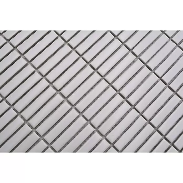 Mosaikfliese Kitkat Uni CG BBM S9 - 30 x 30 cm, Weiß, Matt - Detailaufnahme