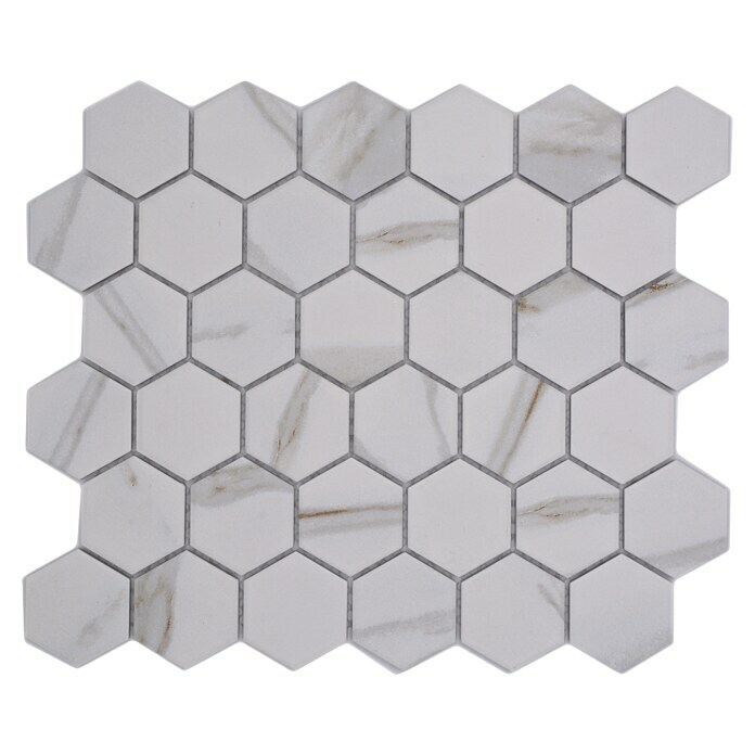 Mozaïektegel Zeshoek CIM HX5 CT (28,1 x 32,5 cm, Wit, Mat) | BAUHAUS