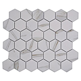 Mozaik pločica Hexagon CIM HX5 CT (28,1 x 32,5 cm, Bijela, Mat)