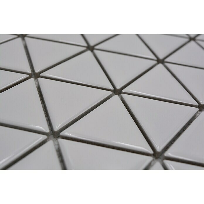Mozaïektegel Driehoek Uni CG TR 51 (29,1 x 25,2 cm, Wit, Glanzend) | BAUHAUS
