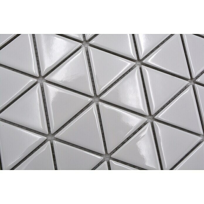 Mozaïektegel Driehoek Uni CG TR 51 (29,1 x 25,2 cm, Wit, Glanzend) | BAUHAUS