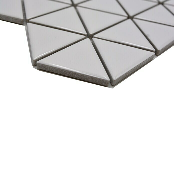 Mozaïektegel Driehoek Uni CG TR 51 (29,1 x 25,2 cm, Wit, Glanzend) | BAUHAUS