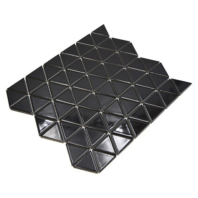 Mozaïektegel Driehoek Uni CG TR 59 (29,1 x 25,2 cm, Zwart, Glanzend) | BAUHAUS