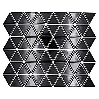 Mozaik pločica Dreieck Uni CG TR 59 (29,1 x 25,2 cm, Crna, Sjaj)