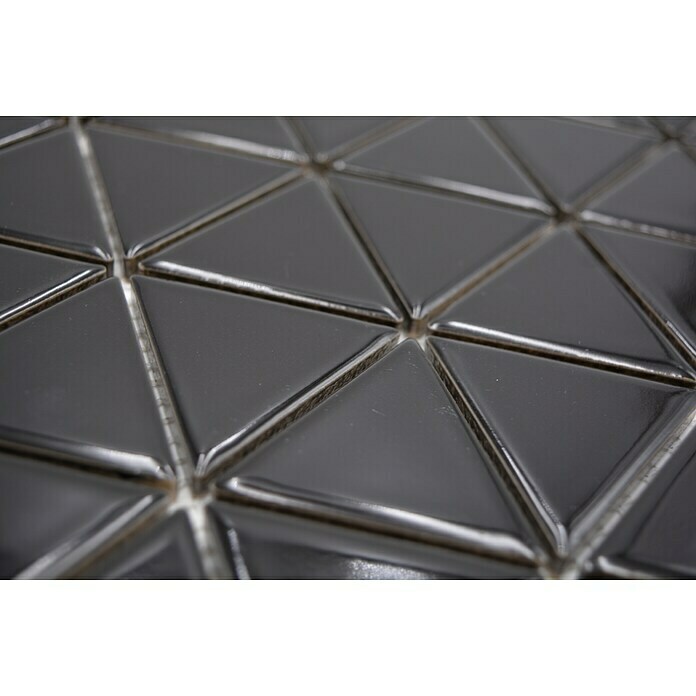 Mozaïektegel Driehoek Uni CG TR 59 (29,1 x 25,2 cm, Zwart, Glanzend) | BAUHAUS