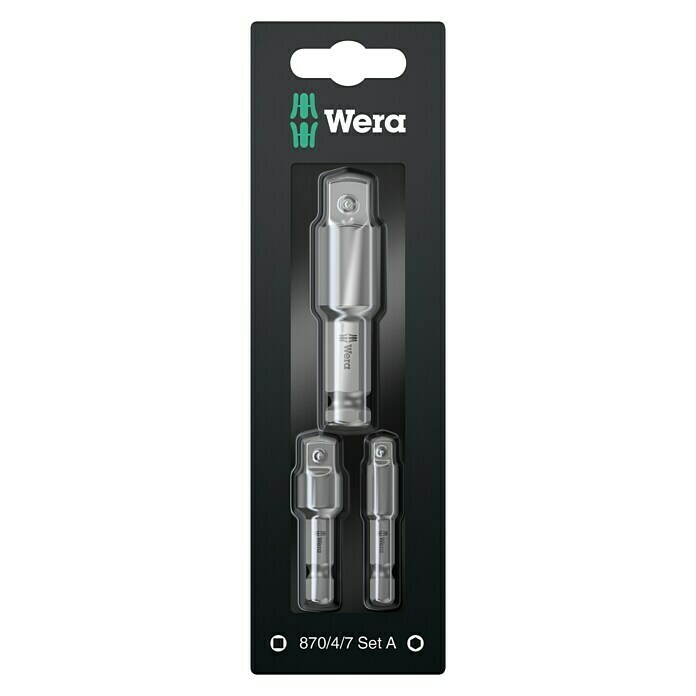 Wera Verbindungs-Set1/4", 3/8", 1/2", 6-Kant Front View