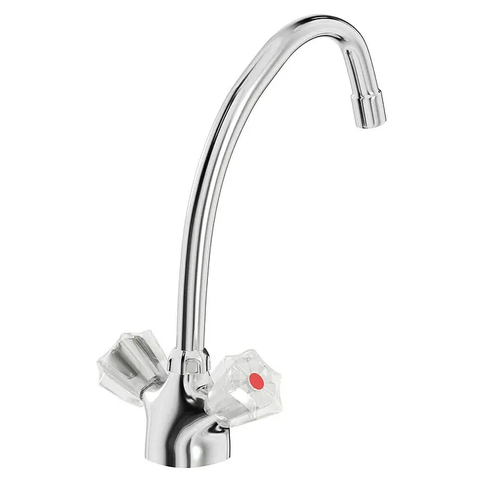 Mixomat Brillant Waschtischarmatur - Chrom, Auslauf schwenkbar - Dieser Wasserhahn aus Chrom mit zwei Griffen ist perfekt für Küche oder Bad und verleiht jedem Raum einen eleganten Touch.