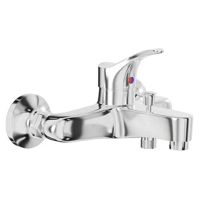 Camargue Egeo II Badewannenarmatur - Chrom, Glänzend - Glänzender Chrom-Wasserhahn mit Hebel und Temperaturanzeige, ideal für Bad oder Küche. Moderne Armatur für stilvolles Design.