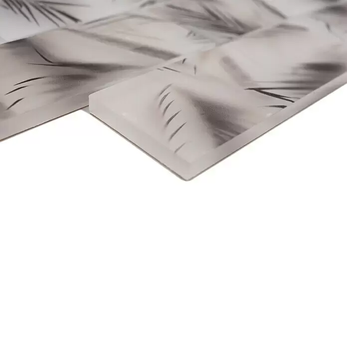 Mosaikfliese Rechteck Crystal XCM HL25 - 29,8 x 29,8 cm, Schwarz, Matt - Detailaufnahme
