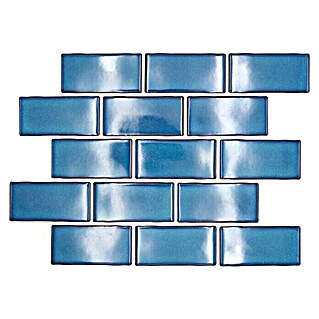 Mosaikfliese Subway Handmade Style HSS 612 (30,9 x 26,5 cm, Blau, Glänzend)